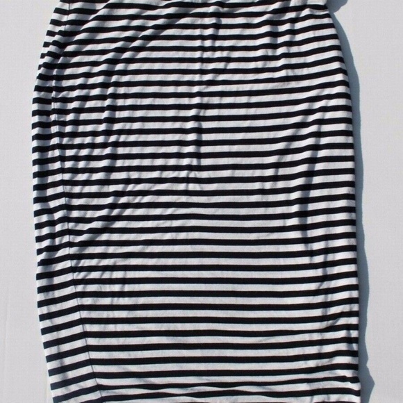 Vince Camuto White Dark Blue Striped Rayon Spandex - Picture 3 of 7